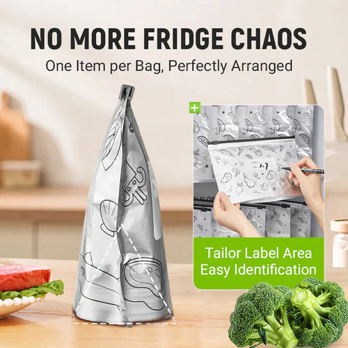 🔥Buy 1 Get 2 Free （30PCS） 🔥Freezer Refrigerator Stand-Up Aluminum Foil Cling Bag Slide Zipper Storage Aluminum Foil Bag