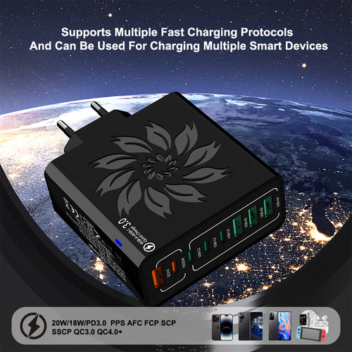 8-Port USB Fast Charger with PD & QC3.0