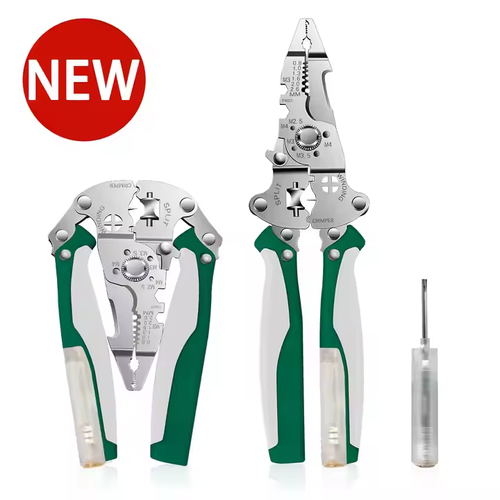 Popular Multi-Functional Electrician Folding Pliers New Metric Wire Stripper Crimping Tools Serrated Cutting Cable OEM