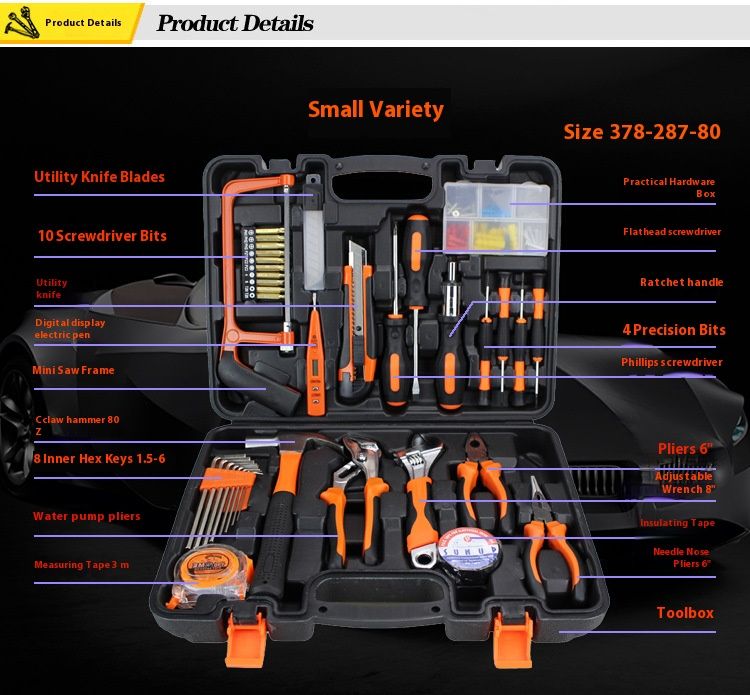 50 Piece Hardware Tool Box Set -JG000330