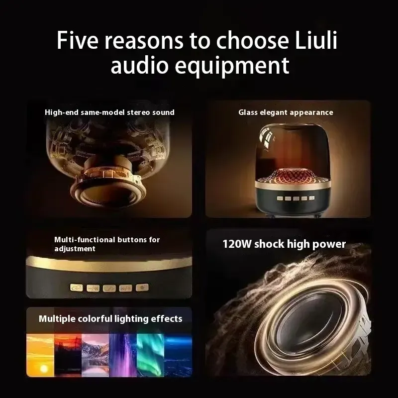 Black and gold Bluetooth speaker