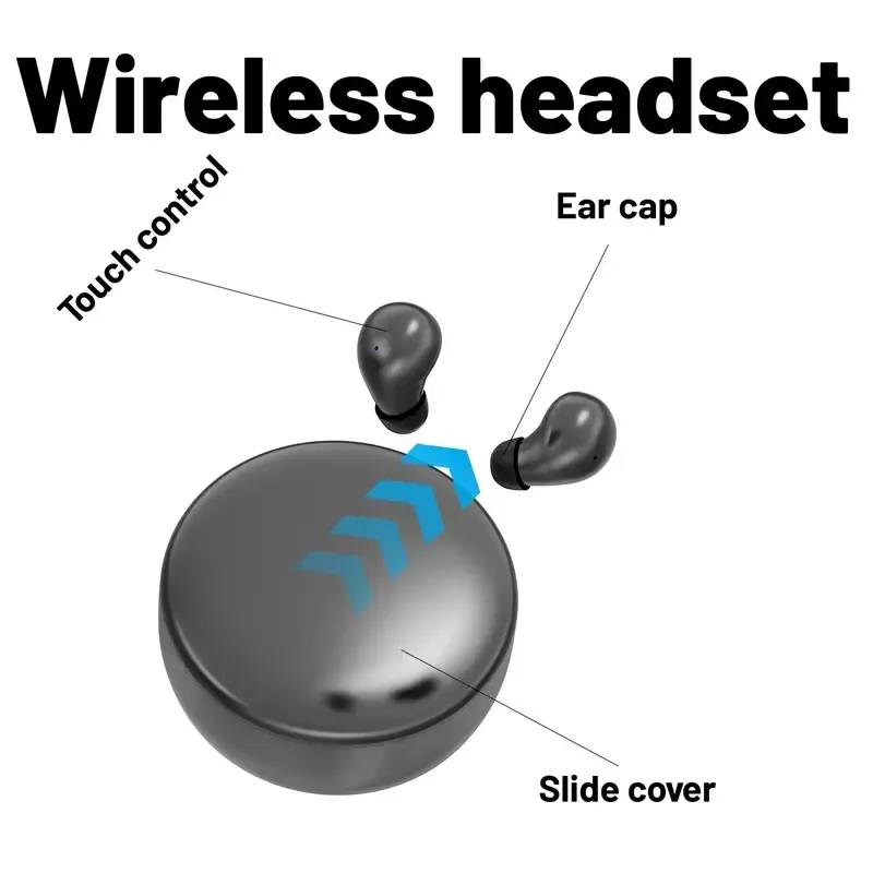 Invisible Sleep Earbuds for Side Sleepers, Mini Bluetooth Headset with Charging Case, 24H Playtime, Clear Calls, Noise Block, Wireless Audio for Android & iOS