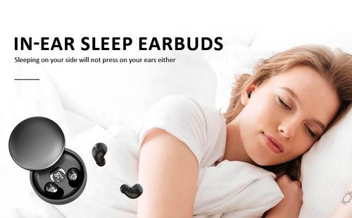 Invisible Sleep Earbuds for Side Sleepers, Mini Bluetooth Headset with Charging Case, 24H Playtime, Clear Calls, Noise Block, Wireless Audio for Android & iOS