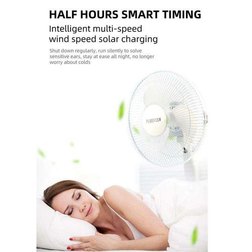 Ventilador solar sem preocupação com falta de energia, fresco a qualquer hora e em qualquer lugar