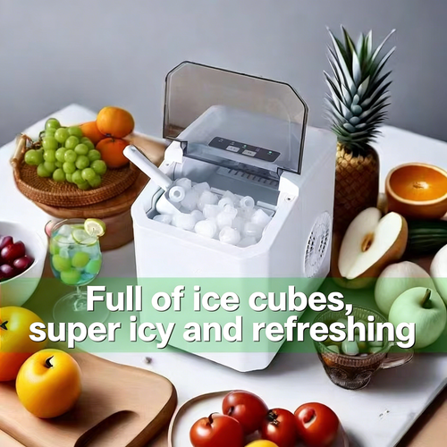 Small Household Ice Maker, Mini Portable, Full-Automatic Intelligent Bullet Ice Maker Máy làm đá mini gia dụng, nhỏ gọn, tự động đầy đủ thông minh, làm đá viên đạn Mesin es mini rumah tangga, portabel, otomatis penuh cerdas, pembuat es peluru