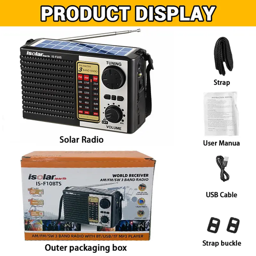 📻 THE ULTIMATE 5-IN-1 SOLAR RADIO - STAY POWERED & ENTERTAINED!