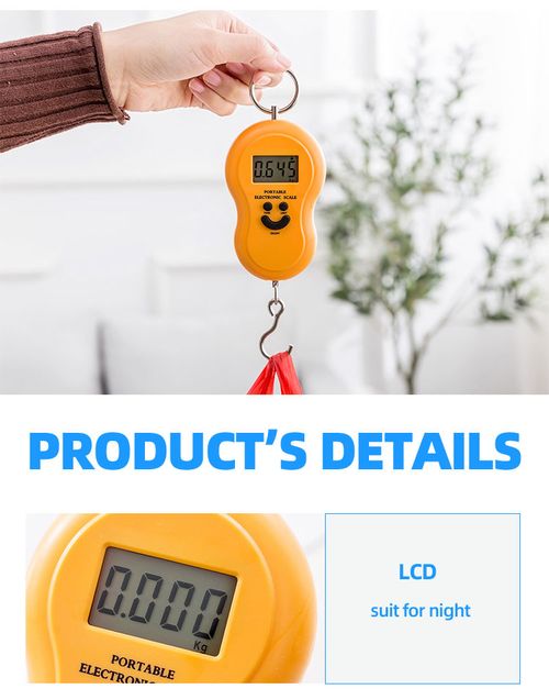 ortable Scale Digital LCD Display 110lb  50kg Electronic Luggage Hanging Suitcase Travel Weighs Baggage Bag Weight Balance Tool DON