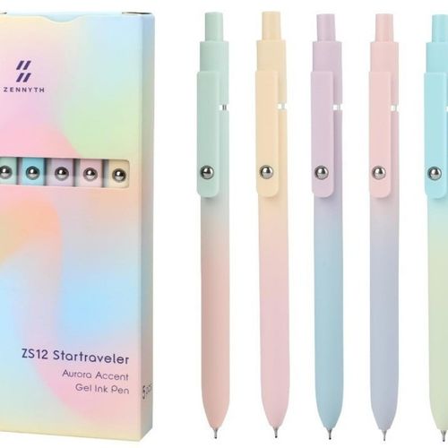 5pcs Quick Dry Ink Gel Pens Fine Point Retractable Roller Ball Pens Black Ink Smooth Writing Pens Stationery