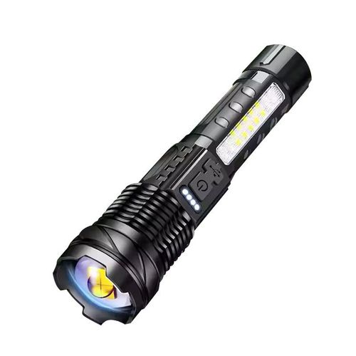 High - power flashlight, light - emitting diode (LED), zoom - focus, power display, handheld flashlight, for camping, rechargeable flashlight