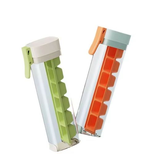 Best-selling Summer Essential: One-handed Operation Ice Cube Tray, 6-grid Design, Food-grade PP Material, Safe & Eco-friendly, Colors Shipped Randomly
