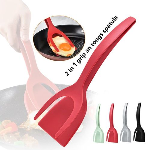Bestselling Home Kitchen Multi-Functional Tool — 2-in-1 Spatula & Tongs, Food-Grade Nylon Material, Heat-Resistant, Easy to Clean, Colors Shipped Randomly, Buy One Get One Free