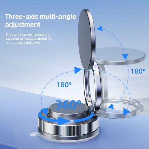 Bestselling Vacuum Magnetic Phone Holder — Suitable for Home, Work, Travel and Other Scenarios, Foldable & Portable, 360° Rotatable, Made of Zinc Alloy and ABS