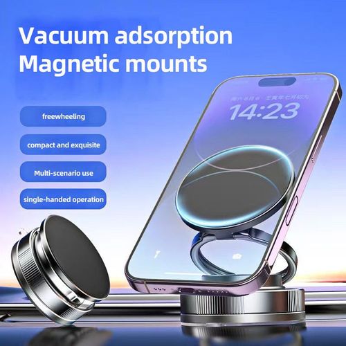 Bestselling Vacuum Magnetic Phone Holder — Suitable for Home, Work, Travel and Other Scenarios, Foldable & Portable, 360° Rotatable, Made of Zinc Alloy and ABS