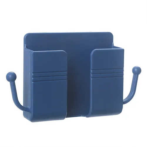 Hot selling bedside rack wall mounted storage box mobile phone holder sticky mobile phone charging holder remote control storage box