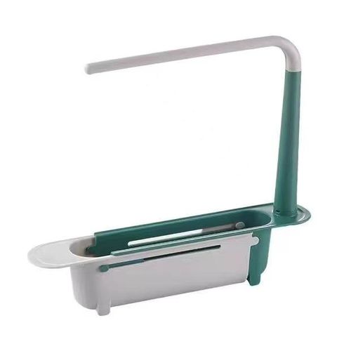 Multi-Function Telescopic Drain Rack for Kitchen Sink Pull-Out Household Dishwashing Rag Storage Shelf Home Organization Storage