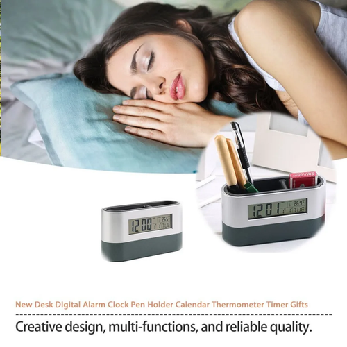 2078-Digital Clock + Pen Holder