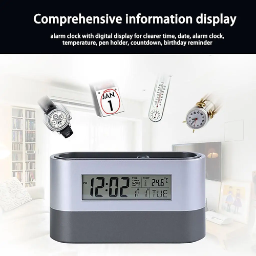 2078-Digital Clock + Pen Holder