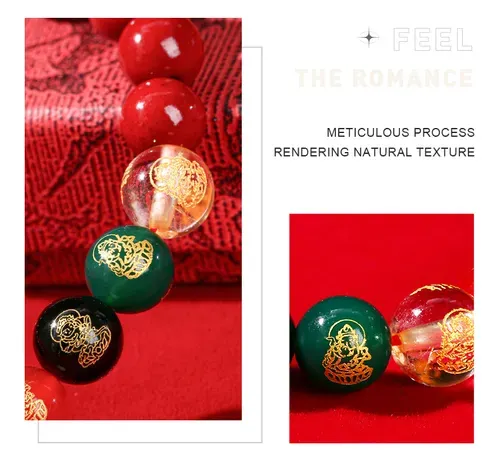 Good Luck Attract Money Beaded Bracelet Feng Shui Five God of Wealth Cinnabar Energy Stone Bead Bracelet