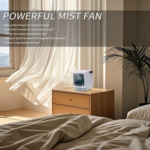 Hot selling mini air cooler remote control desktop portable refrigeration humidification night light portable cooling fan USB charging