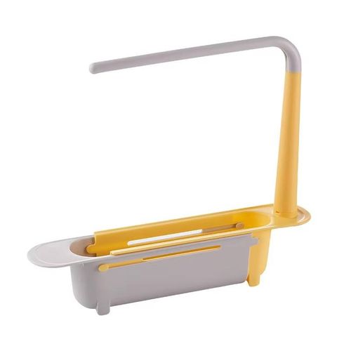 Multi-Function Telescopic Drain Rack for Kitchen Sink Pull-Out Household Dishwashing Rag Storage Shelf Home Organization Storage