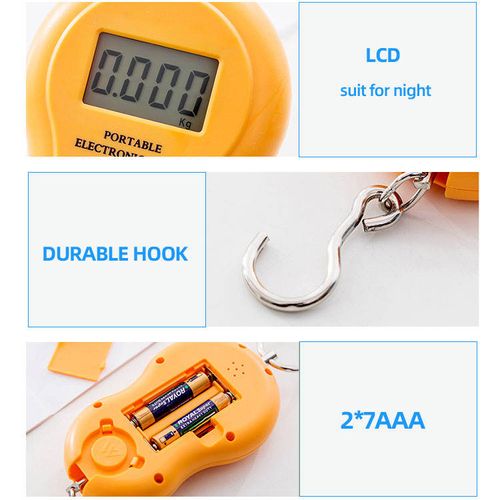 ortable Scale Digital LCD Display 110lb  50kg Electronic Luggage Hanging Suitcase Travel Weighs Baggage Bag Weight Balance Tool DON