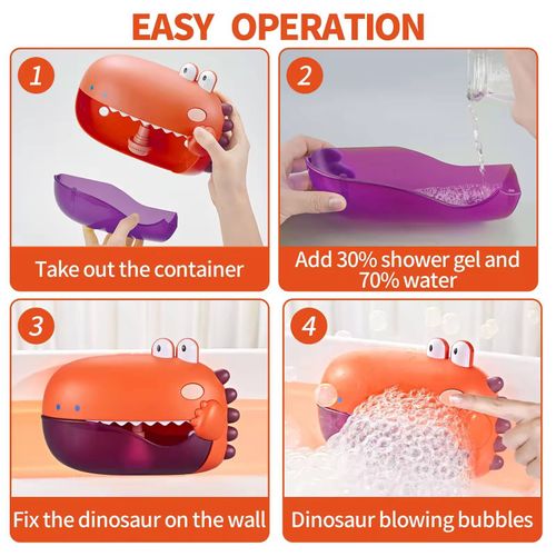 Bubble Machine Baby Bath Toys Automatic Bubble Maker for Toddlers Both Music Silence Mode Fun Bathtub Water Play Birthday Gift