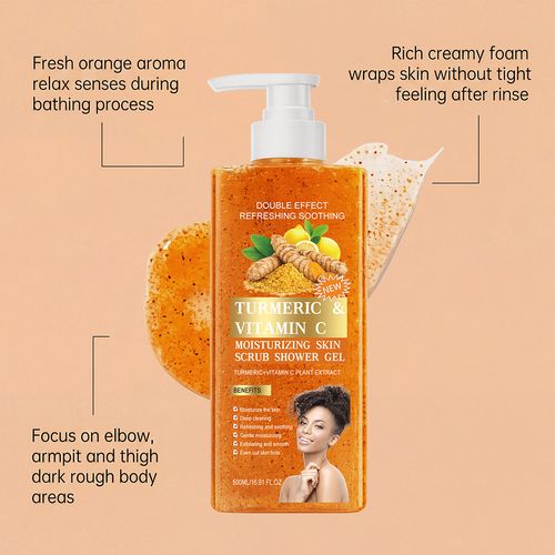 Extra-Large 500ml  Exfoliation Turmeric Body Scrub with Long-Lasting Fragrance