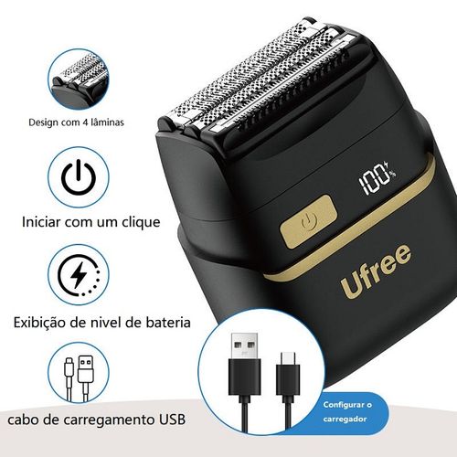 Aparelho de barbear elétrico----4 lâminas, fácil de transportar, lavável, resistente à água IPX6