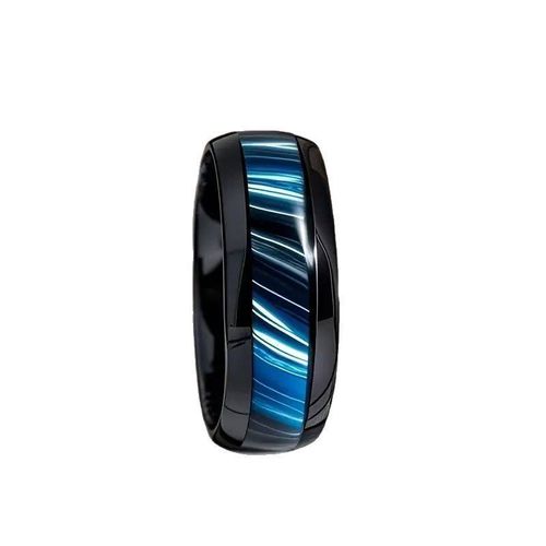 Aço inoxidável com incrustações de olho-de-tigre azul