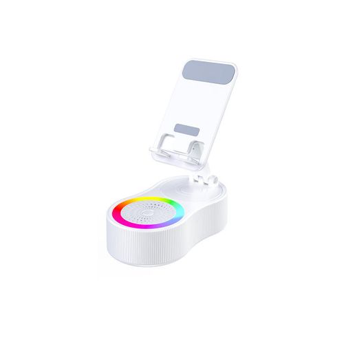 Suporte para telemóvel dobrável com rotação de 360 graus e altifalante Bluetooth