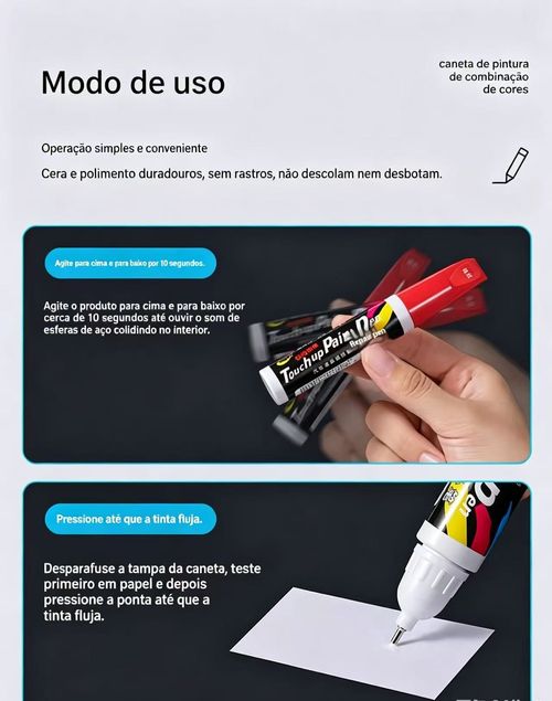 Caneta profissional para reparação de pintura automóvel