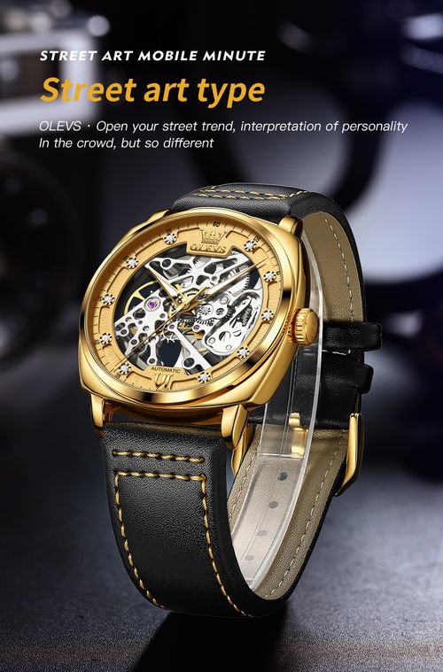 Relógio de pulso mecânico automático de luxo com diamantes para homem