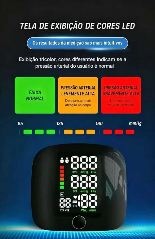 Monitor De Pressão Arterial De Pulso Wireless