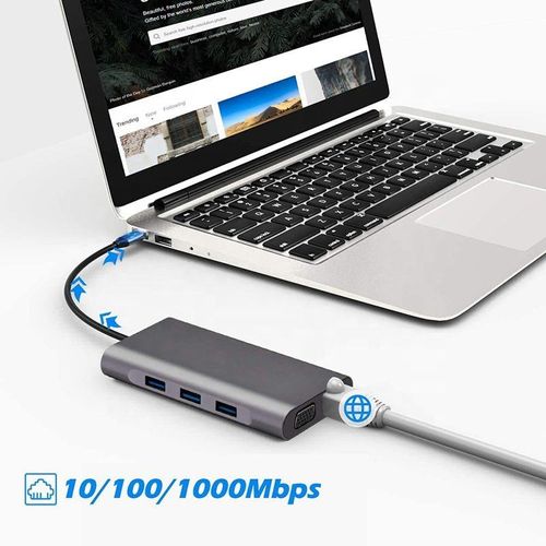 Adaptador USB-C multifuncional de 10 em 1 com várias portas