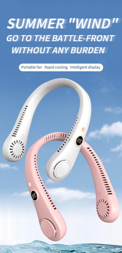 Ventilador de Pescoço Portátil Recarregável Mais Vendido com Display Digital LED para Esportes ao Ar Livre – Ventilador Moderno e Potente para Resfriamento