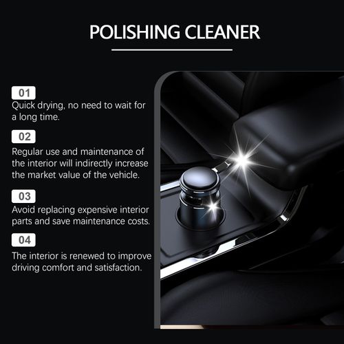 Produto suave para limpeza, remoção de manchas, renovação e proteção do interior do automóvel