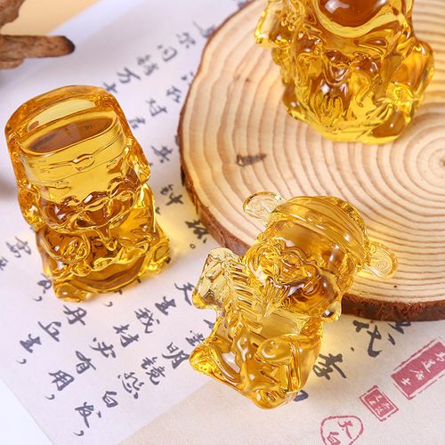 Fengshui chinês Cinco Fortunas Deus da Riqueza Cristal Escultura Home Decor Bênção Ornamentos Artesanato De Cristal