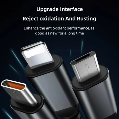 Transparent Luminous Charging 3-in-1 Data Cable