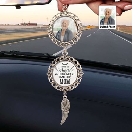 I Have An Angel Watching Over Me - Personalized Photo Car Ornament