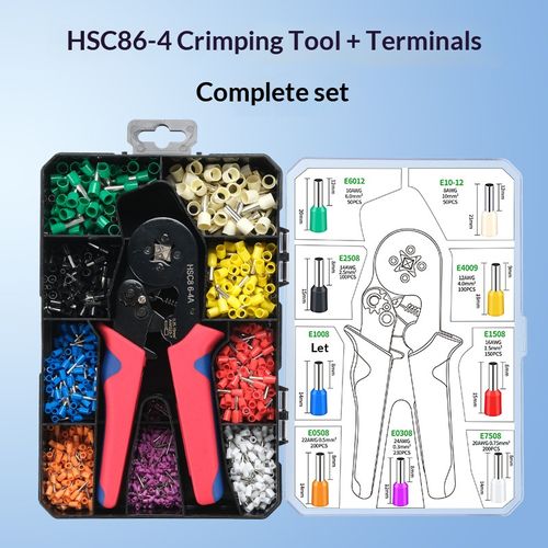 🔥Tube-Type Cold-Press Terminals, 1,200 pcs Wire Crimping Pliers Set🔥