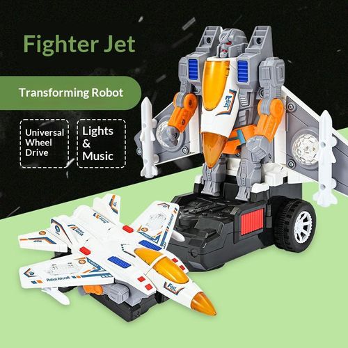 🚗✈️🎁Transformer Car  Lights and Music Electric Kids Transformer Robot🚗👦👧✈️