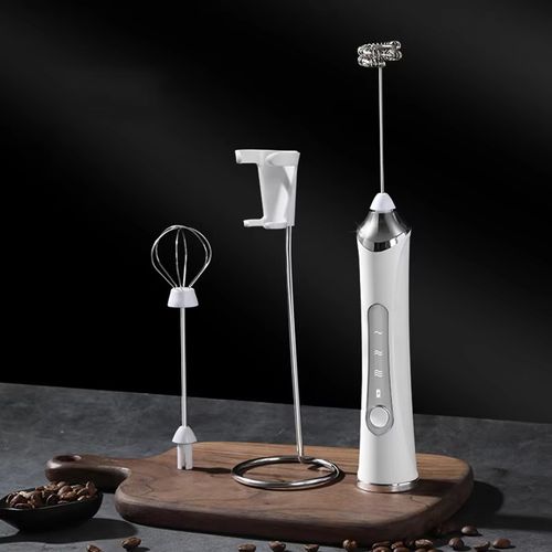 Handheld Electric Milk Frother White Color