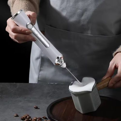 Handheld Electric Milk Frother White Color