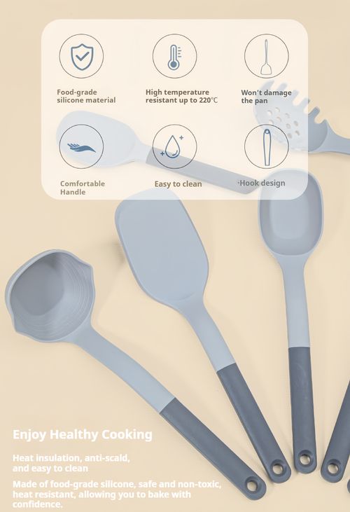 9 Pcs Silicone Cooking Utensils Set