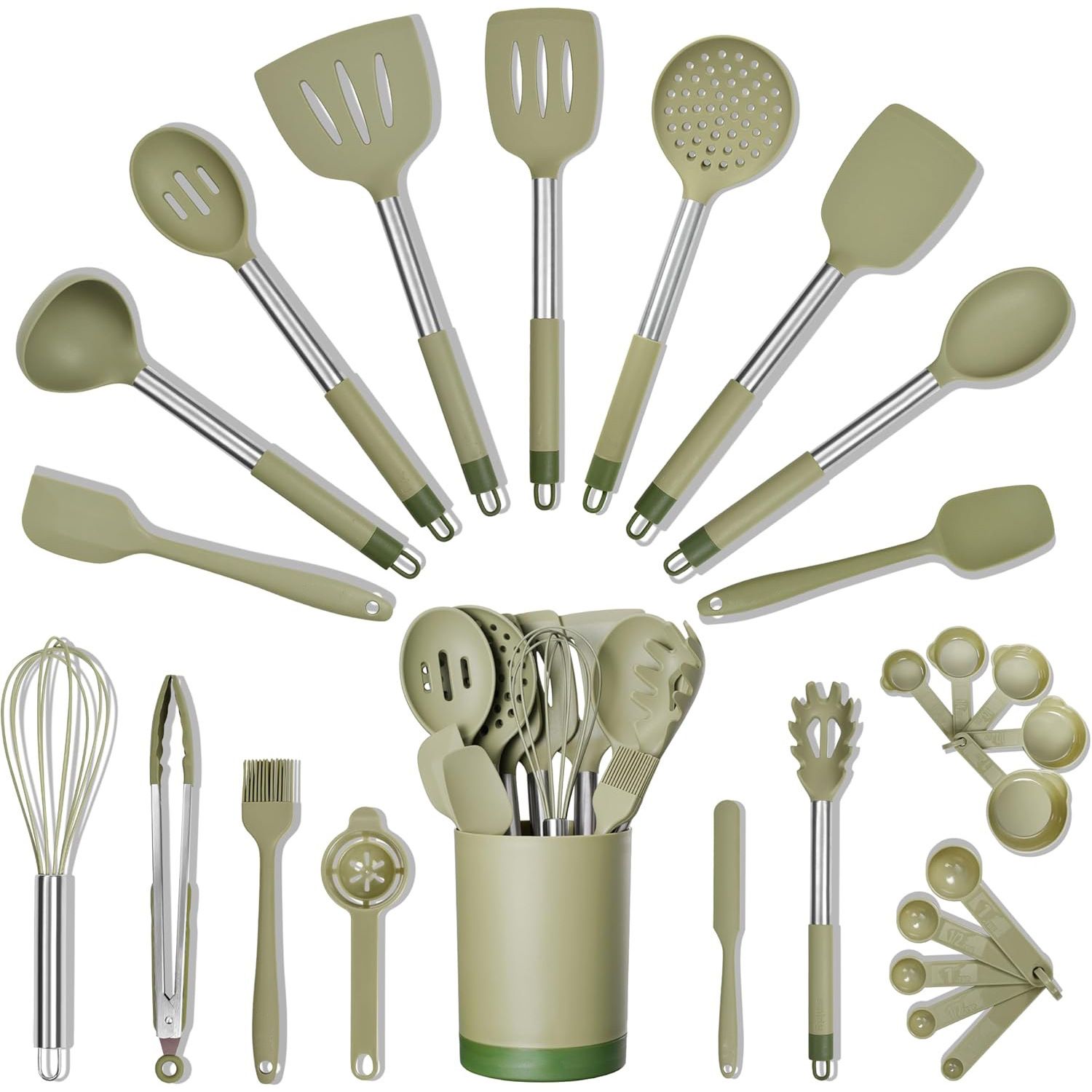 Set of 26 Pieces Non-stick Silicone Utensils