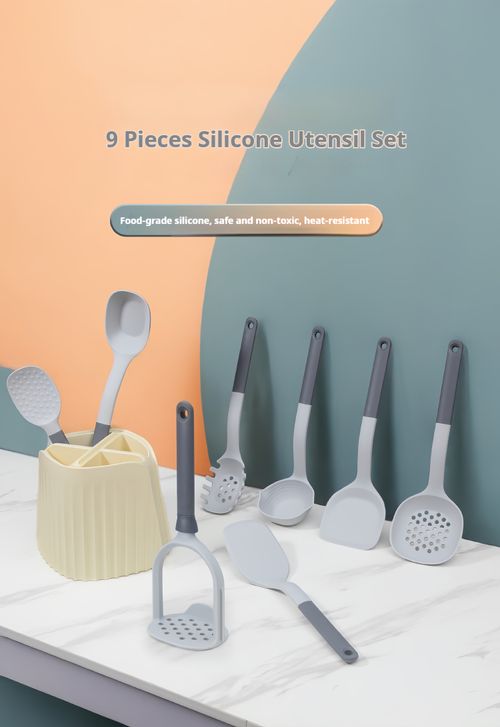 9 Pcs Silicone Cooking Utensils Set