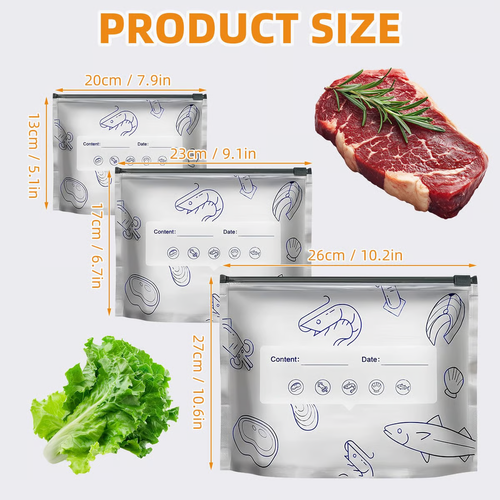 30PCS Reusable Aluminum Foil Food Storage Bags