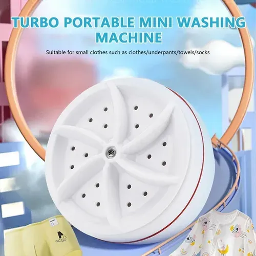 Portable Mini Washing Machine Ultrasonic Turbo Portable Washer with USB for Home Business Travel College House RV Apartment Turbo Washing Machine Cleaning Socks Underwear and Dishes