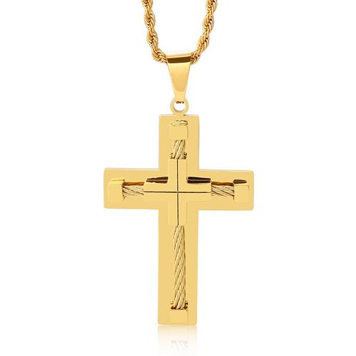 Men's Stainless Steel Byzantine Necklace – 24-Inch Adjustable Length, Black Cross Pendant – Everyday Wear Jewelry & Gift Choice