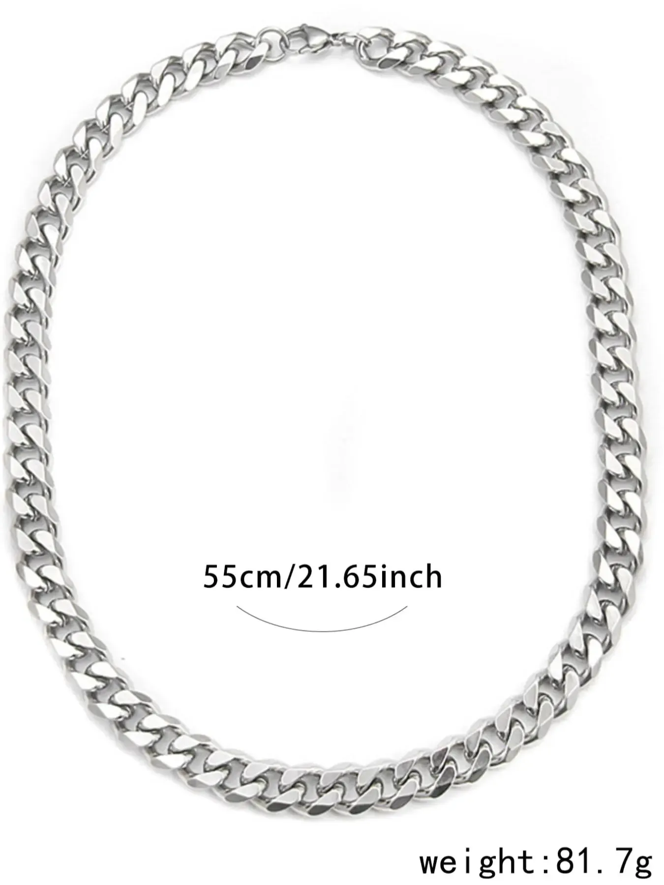 Men's Street Trend Minimalist Cuban Link Chain Necklace, Trendy Chunky Chain Necklace, Chic Hip Hop Vintage Jewelry As Birthday Gift for Boyfriend